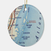 Barnegat Lighthouse Vintage Karte Keramik Ornament (Links)