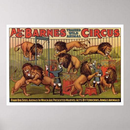 Barnes Circus Werbeplakat aus den 1920er Jahren Poster (Vorne)