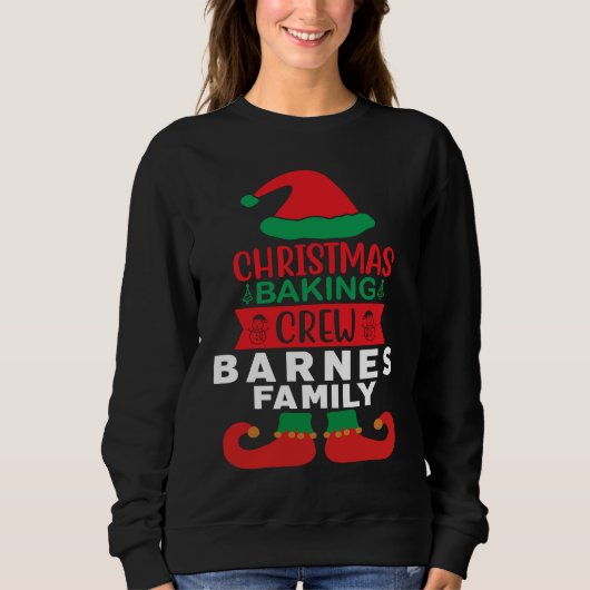 Barnes Family Christmas Baking Crew Matching Elf Sweatshirt (Vorderseite)