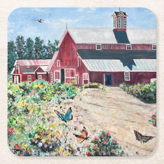 Barnes und Schmetterlinge Rechteckiger Pappuntersetzer (Vorderseite)