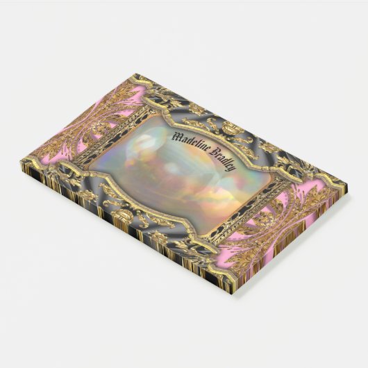 Barnetcue Beautiful Baroque Monogram Post-it Klebezettel (angewinkelt)