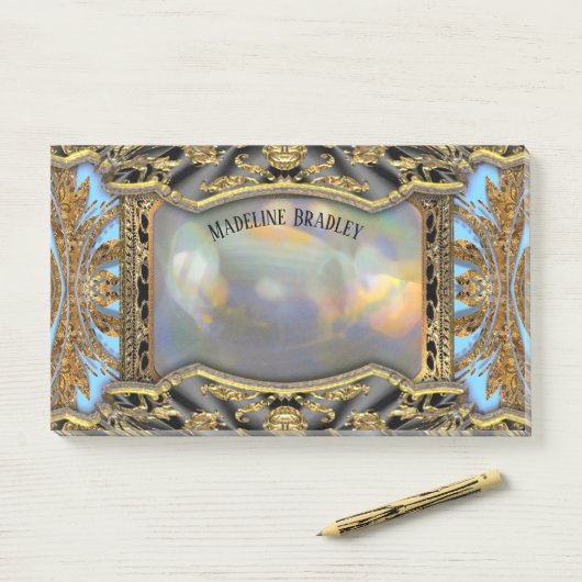 Barnetcue Bleuse Schönes Barock-Monogramm Post-it Klebezettel (Auf Schreibtisch)