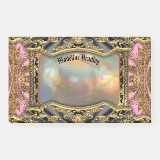 Barnetcue Schönes Barock-Monogramm Post-it Klebezettel (Vorderseite)