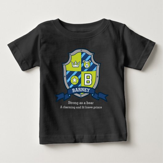 Barney Jungs B Name & Bedeutung Bären Ritter Schil Baby T-shirt (Vorderseite)