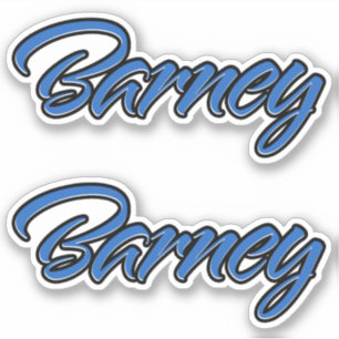 Barney Name blue Aufkleber Sticker Stickerset