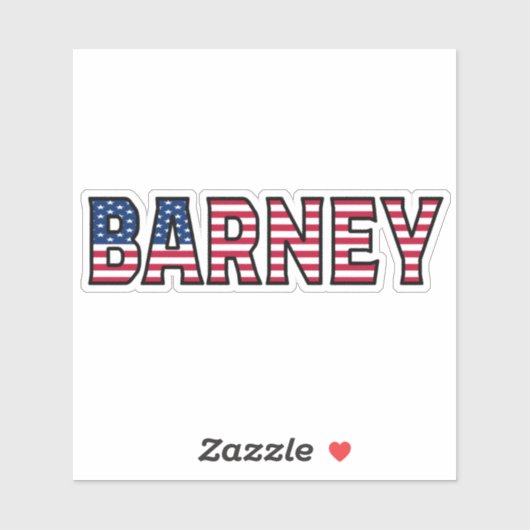 Barney Name Vorname USA Sticker Stickerset (Blatt)