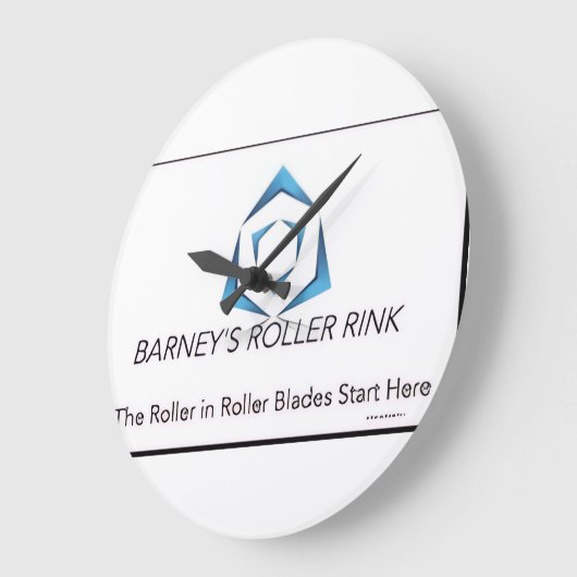 Barney Roller Rink Wall Clock Große Wanduhr (Winkel)