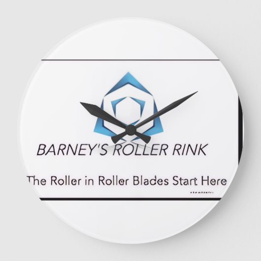 Barney Roller Rink Wall Clock Große Wanduhr (Vorderseite)