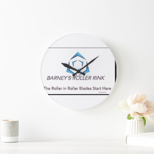 Barney Roller Rink Wall Clock Große Wanduhr (Zuhause)