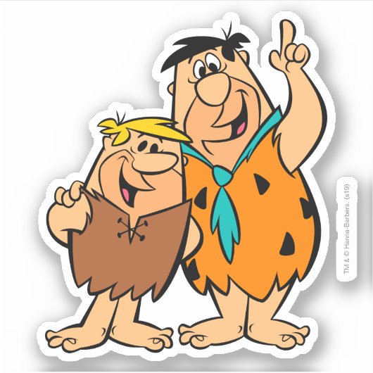 Barney Rubble und Fred Flintstone Aufkleber (Vorderseite)