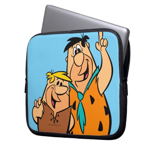 Barney Rubble und Fred Flintstone Laptopschutzhülle (Vorderseite Links)