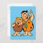 Barney Rubble und Fred Flintstone Postkarte (Vorne/Hinten)