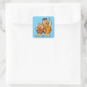 Barney Rubble und Fred Flintstone Quadratischer Aufkleber (Tasche)