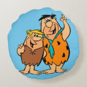 Barney Rubble und Fred Flintstone Rundes Kissen (Rückseite)