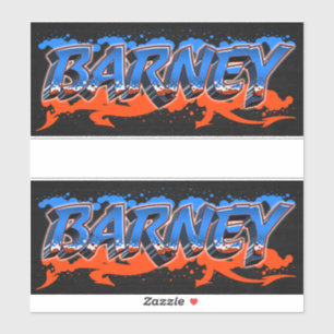 Barney Vorname Name Graffiti Aufkleber Sticker