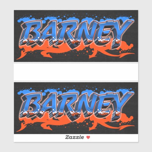 Barney Vorname Name Graffiti Aufkleber Sticker (Blatt)