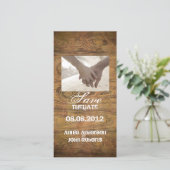 Barnholz Rustikale Cowboy Hochzeit Save The Date (Stehend Vorderseite)