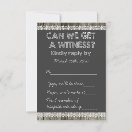 Barnholz Rustikale Halbpension Country Wedding UAW RSVP Karte (Vorderseite)