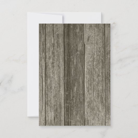 Barnholz Rustikale Halbpension Country Wedding UAW RSVP Karte (Rückseite)