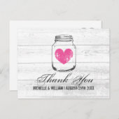 Barnholz rustikale Mason Glas Hochzeit danke Ihnen Postkarte (Vorne/Hinten)