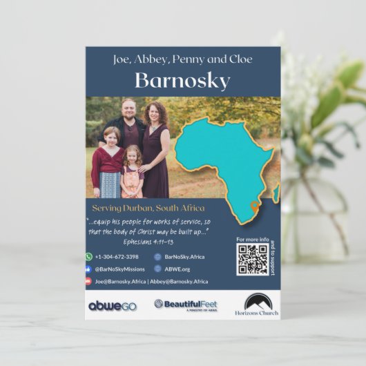 Barnosky-Gebetskarte Einladung (Stehend Vorderseite)