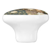 Barnowl und White Roses William Morris Inspiriert Keramikknauf (Seitenansicht)