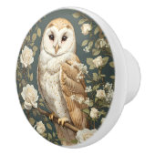 Barnowl und White Roses William Morris Inspiriert Keramikknauf (Rechts)