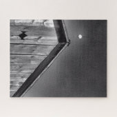 Barnpeak gegen Himmel in Schwarz & Weiß Puzzle (Horizontal)