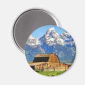 Barns Grand Tetons Mountains Magnet (Vorderseite/Rückseite)