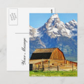 Barns Grand Tetons Mountains Postkarte (Vorne/Hinten)