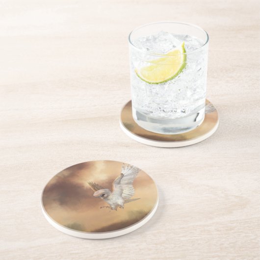 Barnschale in Flight Digital Painting Getränkeuntersetzer (Seite)