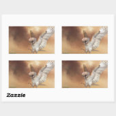 Barnschale in Flight Digital Painting Rechteckiger Aufkleber (Blatt)