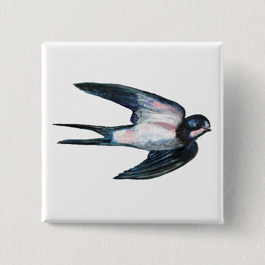 Barnschlucken Flying Illustration Button (Vorderseite)