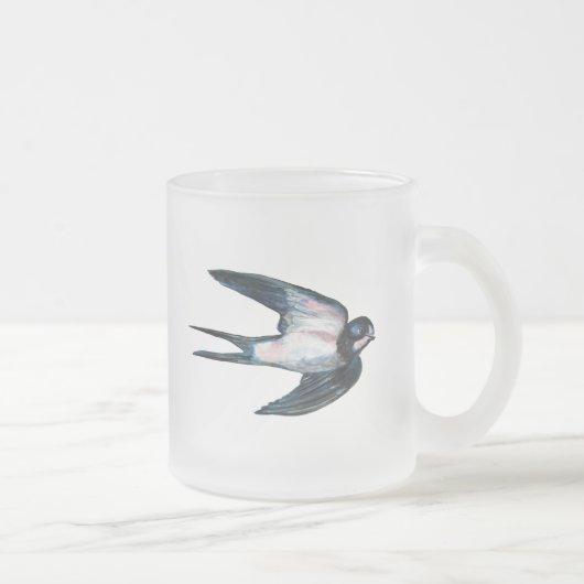 Barnschlucken Flying Illustration Mattglastasse (Rechts)