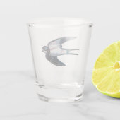 Barnschlucken Flying Illustration Schnapsglas (Rückseite)