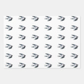 Barnschlucken Flying Illustration Weiß Geschenkpapier Set (Vorderseite 3)