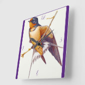 "Barnschlucken" Quadratische Wanduhr (Winkel)