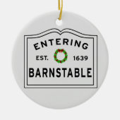 Barnstable, MA Holiday Wreath Keramik Ornament (Vorne)