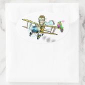 Barnstormer Bob und Bird Ovaler Aufkleber (Tasche)