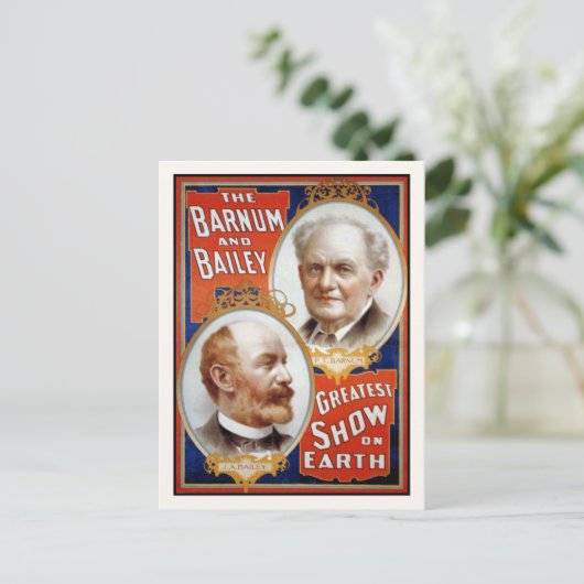 Barnum & Bailey Beste Weltshow Postkarte (Stehend Vorderseite)