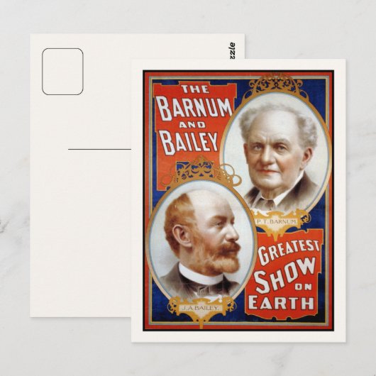 Barnum & Bailey Beste Weltshow Postkarte (Vorne/Hinten)