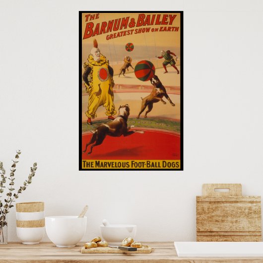 Barnum & Bailey Circus Foot-Ball Hunde Poster (Küche)