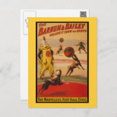 Barnum & Bailey Circus Foot-Ball Hunde Postkarte (Vorne/Hinten)