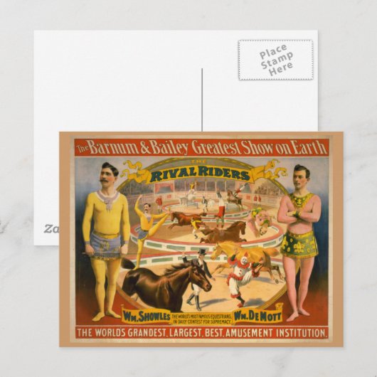 Barnum & Bailey Circus Poster Postkarte (Vorne/Hinten)