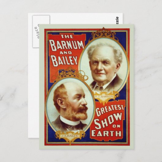 Barnum & Bailey Circus Postkarte (Vorne/Hinten)