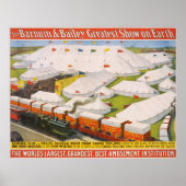 Barnum & Bailey Circus Zelte mit Zugplakat Poster (Vorne)