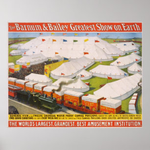 Barnum & Bailey Circus Zelte mit Zugplakat Poster