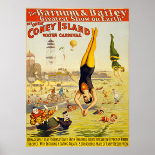 Barnum & Bailey Coney Island Wassersport Poster