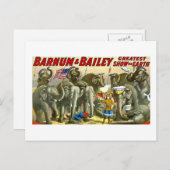 Barnum & Bailey - Elefanten - Vintage Ad Postkarte (Vorne/Hinten)