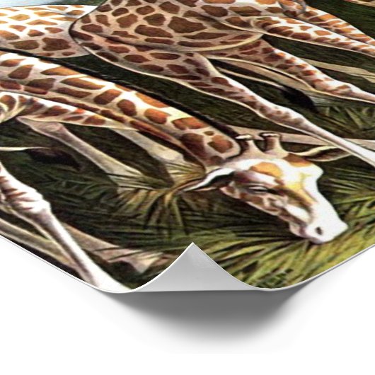 Barnum & Bailey Giraffes Retro Theater Poster (Ecke)